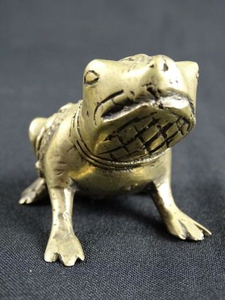 Vintage Indonesian White copper Lucky Frog Toad Bali Balinese Indonesia c1960s 4