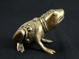 Vintage Indonesian White copper Lucky Frog Toad Bali Balinese Indonesia c1960s 5