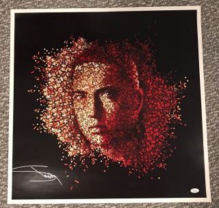 Eminem Signed Relapse Litho Poster Auto Jsa Y89980 Shady Rare