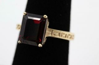 Vintage Heavy 10k Yellow Gold Size 6.  5 Large 10mm X 8.  2mm Garnet Ring