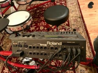 Roland V Session Electronic Drum Kit.  Rare Red.  Pre - Owned 4