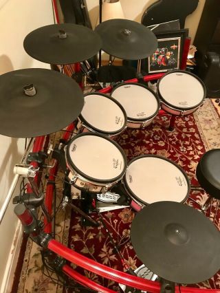 Roland V Session Electronic Drum Kit.  Rare Red.  Pre - Owned 5