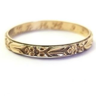Antique Victorian Edwardian Solid 14k Gold Men’s Ring Wedding Band Ring Size 11 3