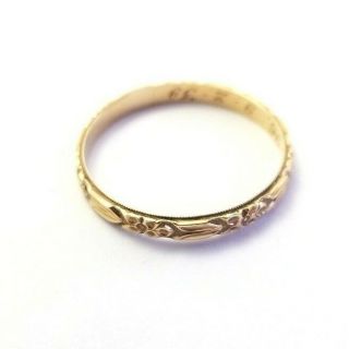 Antique Victorian Edwardian Solid 14k Gold Men’s Ring Wedding Band Ring Size 11 4