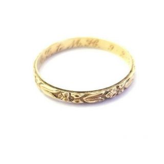 Antique Victorian Edwardian Solid 14k Gold Men’s Ring Wedding Band Ring Size 11 5