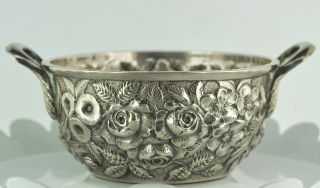 Antique Jacobi & Jenkins Sterling Silver Repousse Sugar Bowl