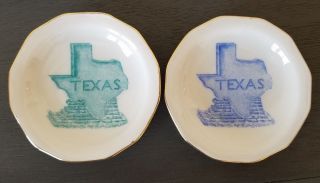 2 Vintage Texas State Ib Imperial Porcelain Butter Pats