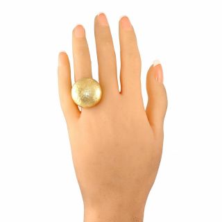 HAMMERED DOME Vintage Estate 14k Yellow Gold Ring 9