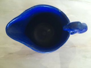19th - Century dark - blue stoneware moulded (molded) jug with dog handle 5