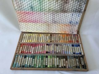 Vintage Grumbacher Finest Soft Pastels For Artists Set No 78 With 90 Colors (91)