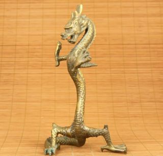 Antique Big Old Bronze Hand Casting Dragon Statue Netsuke Table Decoration