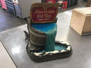 Vintage Eastside Old Tap Lager Beer Water Motion Well Sign