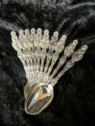 You Are Bidding On 10 Lily By Whiting 5 1/2 " Sterling Coffee Spoons