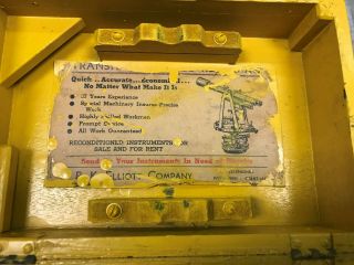 Antique W&LE Gurley Survey brass transit scope w/ compass & BK Elliott Co.  case 2