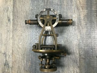 Antique W&LE Gurley Survey brass transit scope w/ compass & BK Elliott Co.  case 5