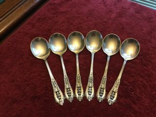 Vintage/antique Wallace Rose Point Sterling Silver Cream Soup Spoons