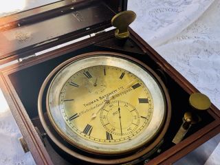 Rare 2 Day Marine Chronometer Nautical Ship Clock By Thomas Bassnett,  Liverpool