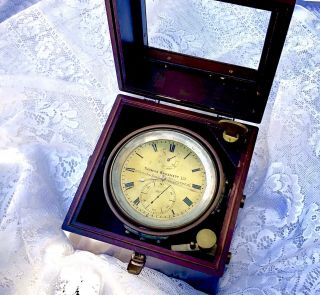 RARE 2 Day Marine Chronometer Nautical Ship Clock by Thomas Bassnett,  Liverpool 2