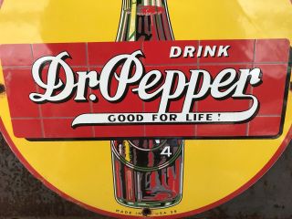 VINTAGE DR PEPPER PORCELAIN GAS SODA BEVERAGE DRINK DEW COCA COLA BOTTLES SIGN 6
