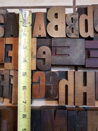 238 Antique VTG Wood LETTERPRESS Print Type Block ALPHABET Letters Numbers $&¢Aa 11