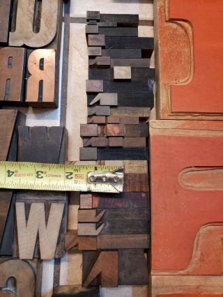 238 Antique VTG Wood LETTERPRESS Print Type Block ALPHABET Letters Numbers $&¢Aa 12