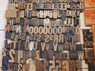 238 Antique VTG Wood LETTERPRESS Print Type Block ALPHABET Letters Numbers $&¢Aa 3