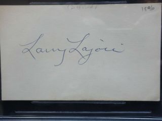 NAPOLEON LARRY LAJOIE BECKETT CERTIFIED SIGNED INDEX CARD AUTOGRAPHED HOF RARE 2