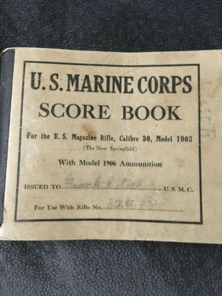 Antique 1910 U.  S.  Marine Corps Score Book