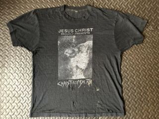 Rare Vintage 1987 Jesus Christ Proudly Presents Christian Death T - Shirt Sz L