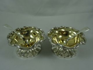 Benjamin Smith Pair,  Early Victorian Solid Silver Salts,  1837,  300gm