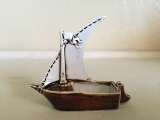 Antique Miniature Porcelain Sailboat Made In Pre - Wwii Germany