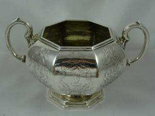 Stunning Victorian Silver Sugar Bowl,  1845,  413gm