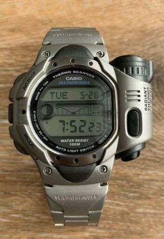 Casio Vintage Digital Watch 2030 Spf - 10 Thermo Scanner Sea Pathfinder