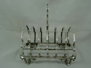 LARGE & heavy,  VICTORIAN silver TOAST RACK,  1856,  318gm - Barnard Family 2