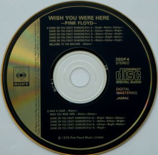 Pink Floyd " Wish You Were Here " Rare Us/japan Rock Cbs/sony Cd 35dp 4