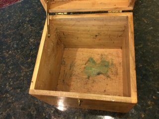 Vintage Wood Finger Jointed Oak 6 - 5/8 x 6 - 3/8 x 6 Card File Recipe Index Box 5