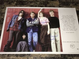 The Breakfast Club Rare Cast Signed Autographed Movie Poster All 5 Beckett 10