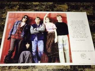 The Breakfast Club Rare Cast Signed Autographed Movie Poster All 5 Beckett
