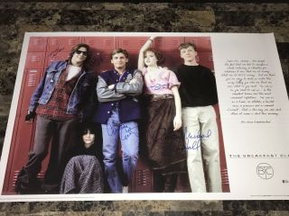 The Breakfast Club Rare Cast Signed Autographed Movie Poster All 5 Beckett 2