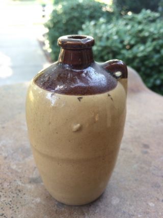 Vintage Stoneware Ceramic Small Whiskey Jug Crock Prohibition Marked Usa