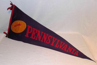 Antique 1913 - 1917 University Of Pennsylvania Penn 34 " Wool Felt Football Pennant