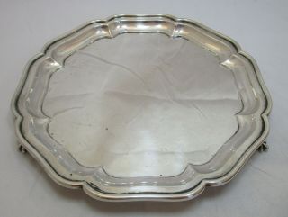 Good Antique George V Sterling Silver Chester Salver,  513 Grams,  1928,  9.  75 Inch