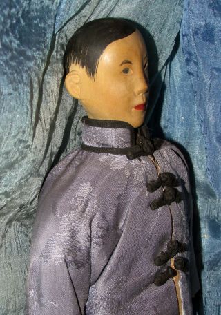 antique vintage chinese carved wood door of hope mission doll man 7
