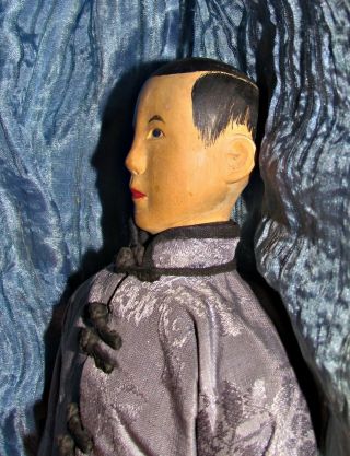 antique vintage chinese carved wood door of hope mission doll man 9