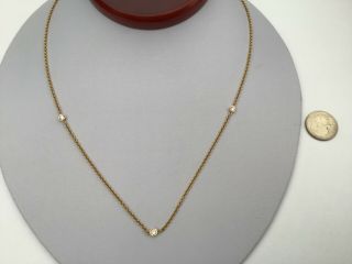 Gorgeous 18k Yellow Gold & 0.  30 Ctw Diamonds By The Yard Necklace,  4.  3 Gr.  18” L