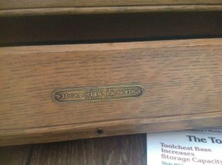 Vintage H Gerstner Sons Model 52 Oak Wood Machinist Tool Box Chest Box 8