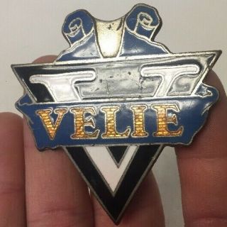 Vintage Velie Car Automobile Radiator Grille Badge Enameled Emblem