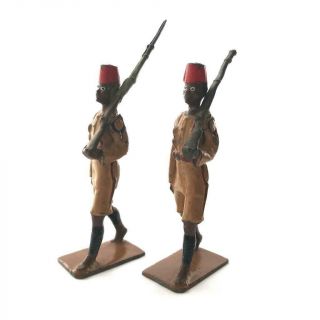 2 Pc Vintage Britains Lead Toy Soldier Kings African Rifles 225