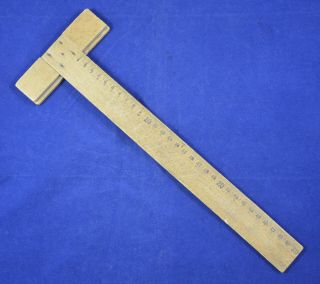 German Wwii Wehrmacht Nco Soldier Artillery Wood Ruler For Map Case Rare 1
