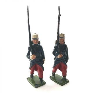 2 Pc Vintage Britains Lead Toy Soldier French Foreign Legion At Slope 1711